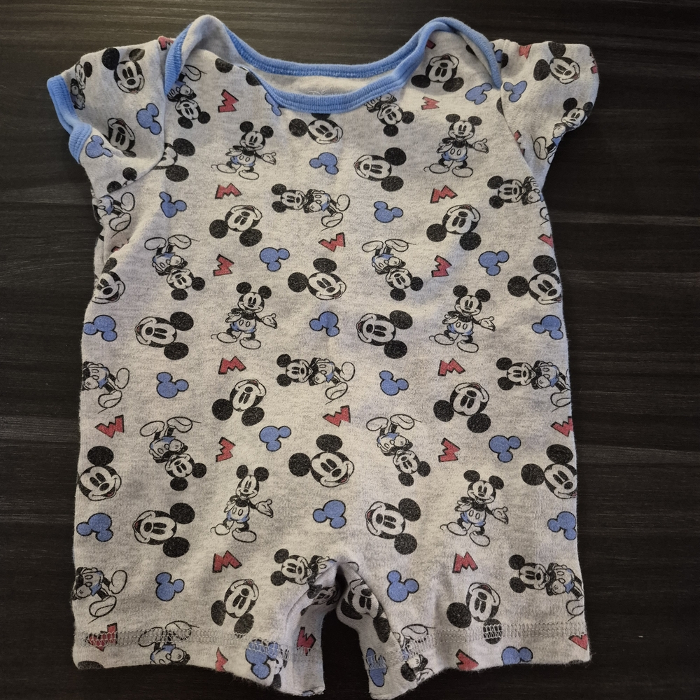 Disney Mickey Mouse Gray and Blue Bodysuit